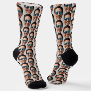 Calcetines Tripulación de foto de cara divertida