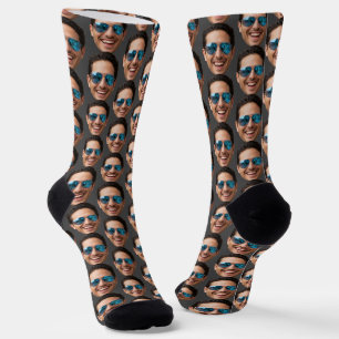 Calcetines Tripulación de foto de cara personalizada divertid