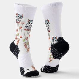 Calcetines Tripulación Saquea A Gato Kitten Serpiente Floral