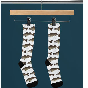 Calcetines Trofeo Patrón de pesca Walleye Pescado al aire lib