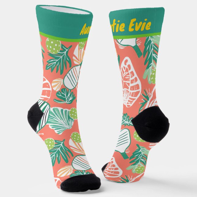 Calcetines Tropical Pickleball Paradise Custom Socks (Angular)