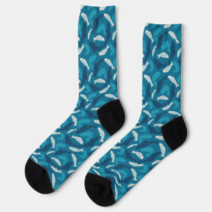 Calcetines Trucha azul e marfil, pez patentado