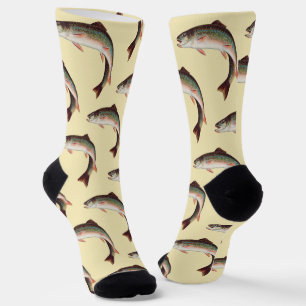 Calcetines Trucha de arroyo saltando de S.A. Kilbourne Vintag