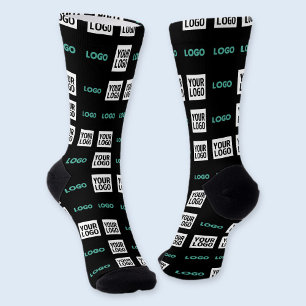 Calcetines Tu logotipo o imagen   Patrón en zig zag con dos i