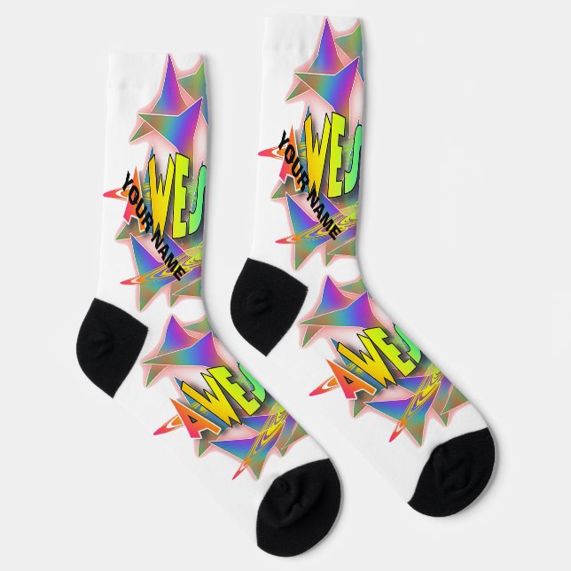 Calcetines TU NOMBRE Fabuloso Personaliza Socks de tripulacio (Derecha)