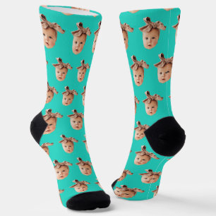 Calcetines Turquoise Funny Personalizado Hija Face