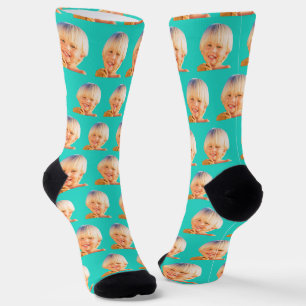 Calcetines Turquoise Funny Personalizado Son Face