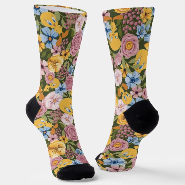 Calcetines TWEETY™ Floral Embroidery Pattern (Angular)