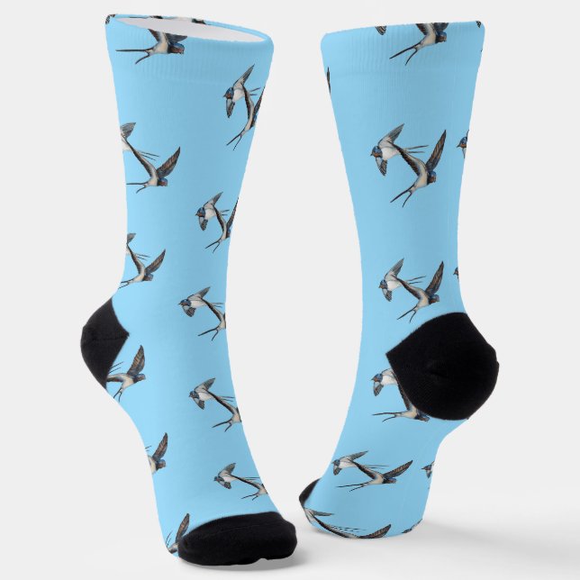Calcetines Two Barn Swallows Flying Sustainable Premium Crew  (Angular)