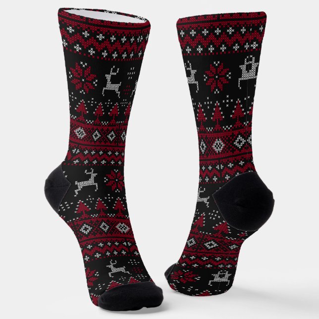 Calcetines "Ugly Sweater" Christmas Reindeer (Angular)