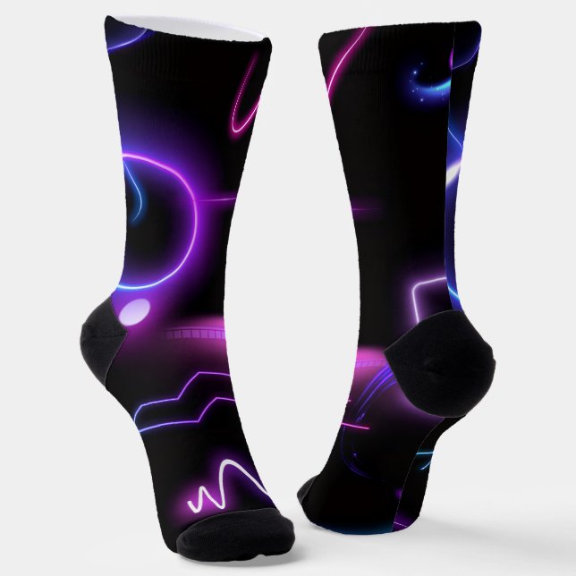 Calcetines Ultra-Modern Socks – Neon Geometric Design (Angular)
