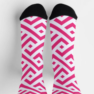 Calcetines Un diseño de patrón fresco de color rosa intenso