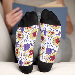 Calcetines Un diseño vibrante con creativo amarillo y naranja