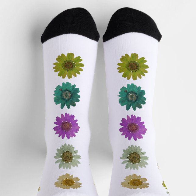 Calcetines Un par de medias divertidas y floridas (Arriba)