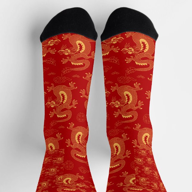 Calcetines Un regalo perfecto para el dragón chino de zodiac, (Arriba)
