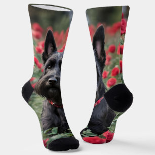 Calcetines "Una rosa roja para el territorio escocés negro"