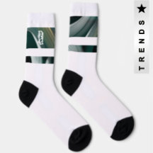 Unisex Socks Trend Resumen Art Black White Green