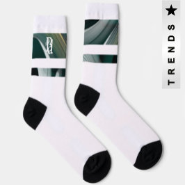 Calcetines Unisex Socks Trend Resumen Art Black White Green