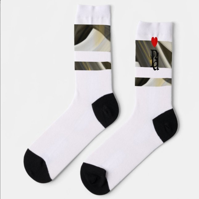 Calcetines Unisex Socks Trend Resumen de arte Oro Blanco Negr (Subido por el creador)