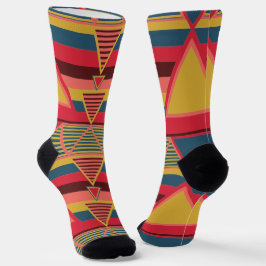Calcetines Unisexo del patrón triangular colorido panafricano