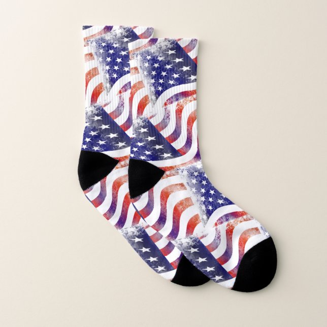 Calcetines United States USA Flag Stars and Stripe Pattern (Par)