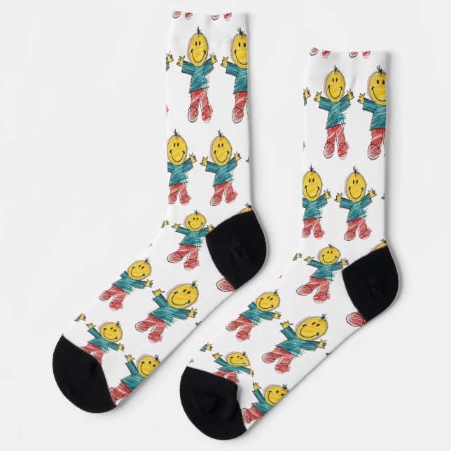 Calcetines Upload Childs Drawing Turn Kids Artwork to Socks (Izquierda)