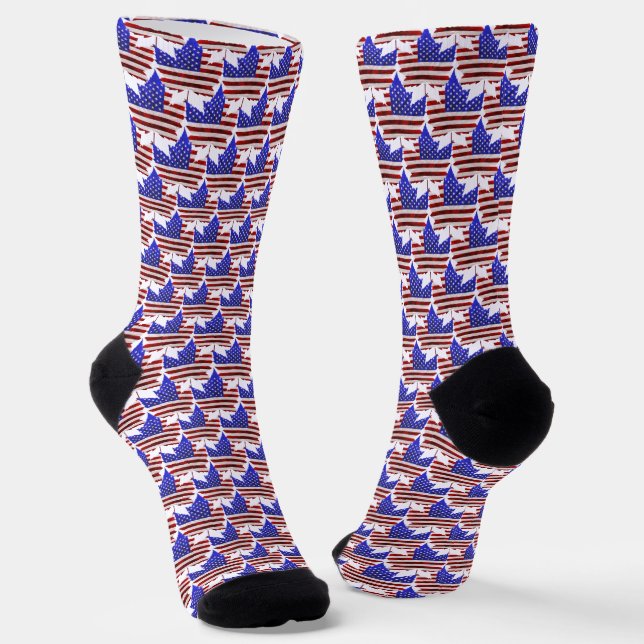 Calcetines USA Canada Socks Custom US Canada Crew Socks (Angular)