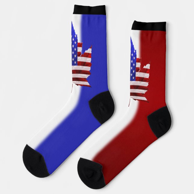 Calcetines USA Canada Socks Custom US Canada Crew Socks (Izquierda)