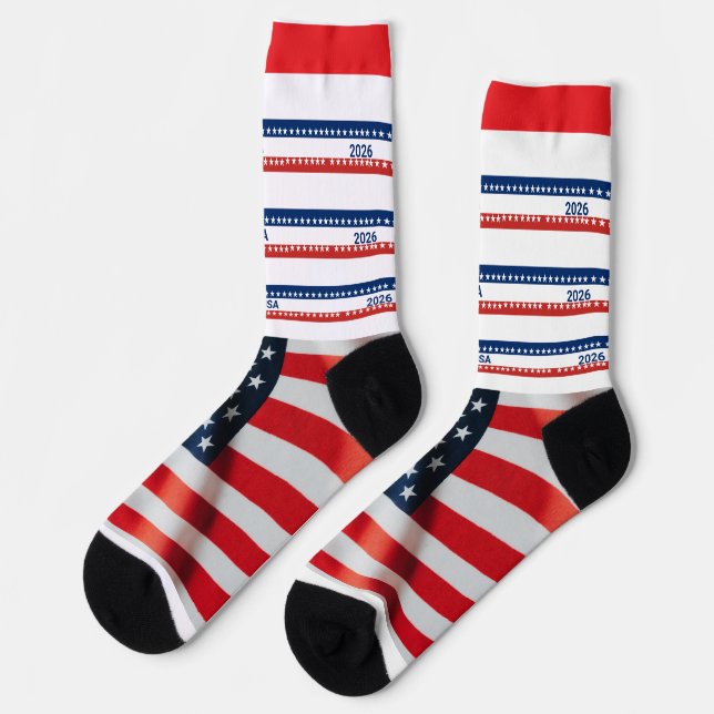 Calcetines USA's 250th Anniversary 1776 2026 Red White Blue (Izquierda)
