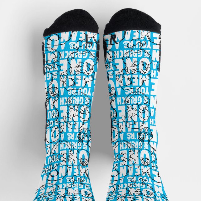 Calcetines Usted es un patrón común Sr. Grinch Blue (Arriba)