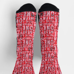 Calcetines Usted es un patrón rojo maligno del Sr. Grinch