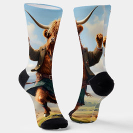 Calcetines Vaca de las Tierras Altas Bailando The Highland Fl