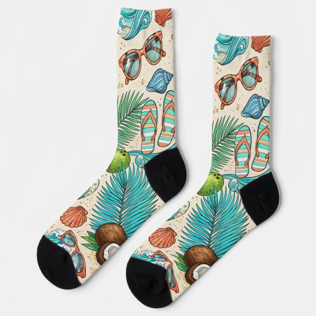 Calcetines Vacaciones tropicales. (Izquierda)