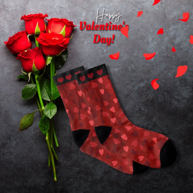 Calcetines Valentine Red Multi Hearts (Valentine Red Multi Hearts Socks)