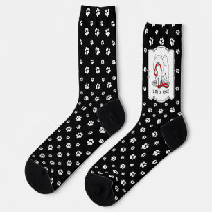 Calcetines ¡Vamos! (para dar un paseo) Samoyed w red leash Fu