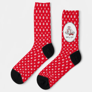 Calcetines ¡Vamos! (paseo) Perro maltés con mancha roja