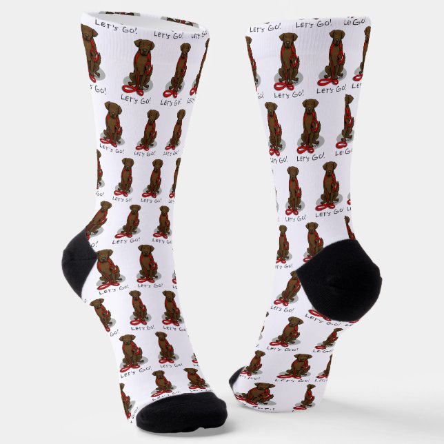 Calcetines ¡Vamos! Perro Retriever de Capa Plana (hígado) (Angular)