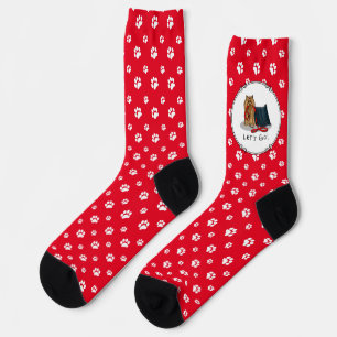 Calcetines ¡Vamos! Yorkshire Terrier (Yorkie) Dog w Leash