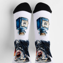 Calcetines Vampire Halloween Socks Gótica Red Black Crew
