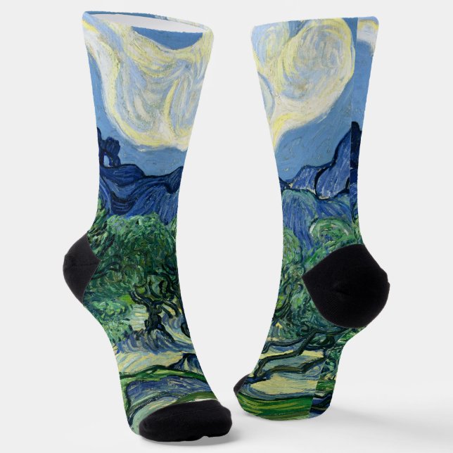 Calcetines Van Gogh El Paintaje Paisajista De Los Olivos (Angular)