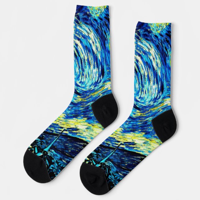 Calcetines Van Gogh - Noche Starry (Izquierda)