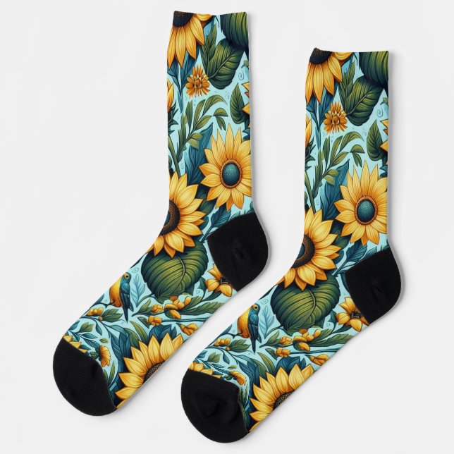 Calcetines Verano/girasol/ave (Izquierda)