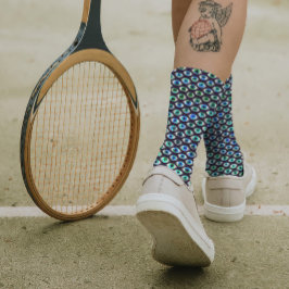 Calcetines Verde azulado y negro Spooky Ojos Patrón Guay Quir