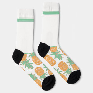 Calcetines Verde blanco secretamente salvaje con piña