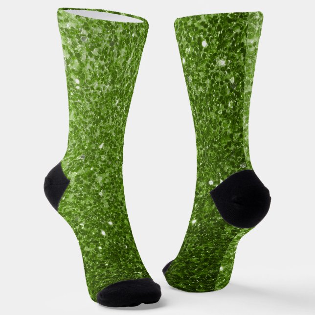 Calcetines Verde claro vegetación falsa purpurina brillos (Angular)