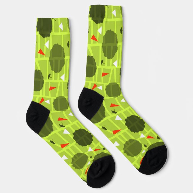 Calcetines Verde estampado (Derecha)