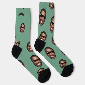 Calcetines Verde Musgo con Foto de Cara Divertida