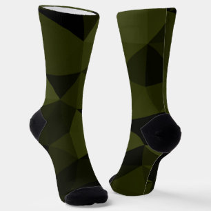 Calcetines Verde oscuro del ejército negro patrón de malla ge