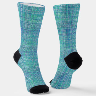 Calcetines Verde turquesa texturizado a cuadros