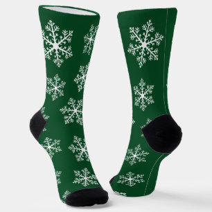 Calcetines verdes de la tripulación de un copo de 
